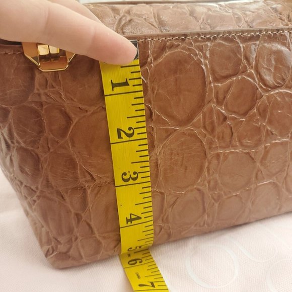 Louise et Cie Womens Diam Brown Animal Print Leather Gold Top Handle Bag - Picture 8 of 14